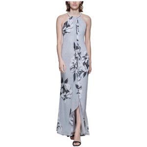 Calvin Klein Floral print  Metallic Gown - Size 4 .